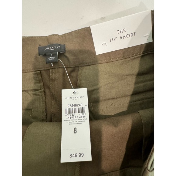 NWT Ann Taylor The 10" Short Olive Green Size 8 - Picture 5 of 7